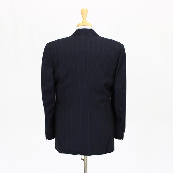 Belvest 40R Navy Stripe Wool Two Button Suit Jacket O562 - Picture 7 of 11